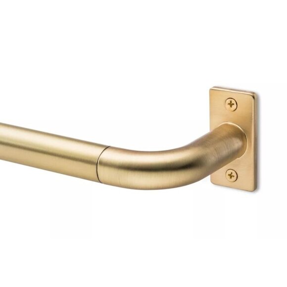 Threshold Antique Brass Finish Expandable French Curtain Rod 36" to 66" Long - Picture 1 of 5